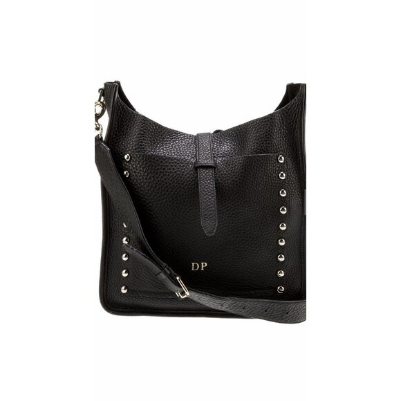 Rebecca Minkoff Calfskin Black Studded Leather Satchel Crossbody Bag Handbag - Picture 4 of 4